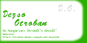 dezso otroban business card